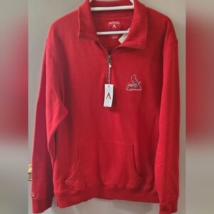 Antigua ST Louis Cardinals Quarter-Zip Sweatshirt. Sz L